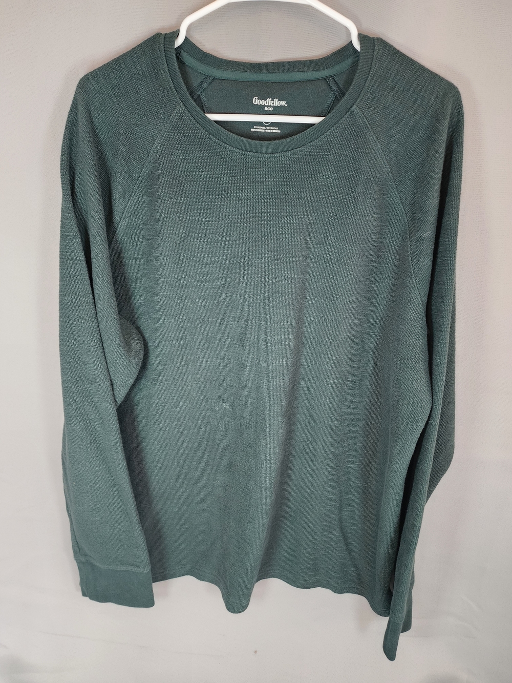 Goodfellow & Co Dark Teal Waffle Knit Long Sleeve Shirt